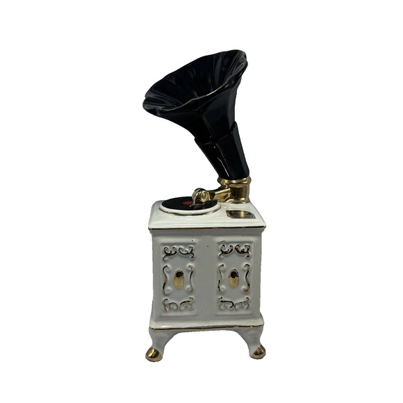 Ezra Brooks‎ Victrola Phonograph VTG Decanter EMPTY 24K Gold Hand Painted 70s - Picture 4 of 16